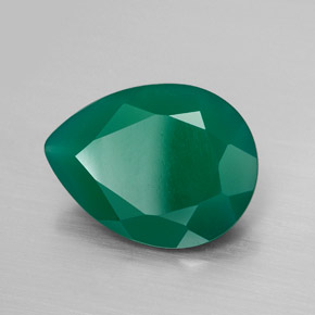 6.15캐럿 천연 그린 아게이트, 투명한, 15.8×12 mm, 투명/반투명