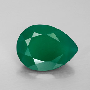 6.53캐럿 천연 그린 아게이트, 투명한, 15.9×12 mm, 투명/반투명