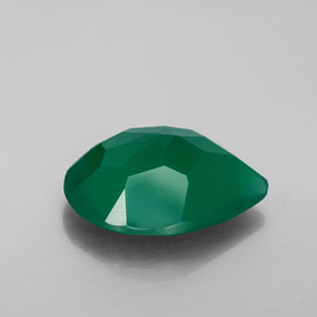 6.53캐럿 천연 그린 아게이트, 투명한, 15.9×12 mm, 투명/반투명