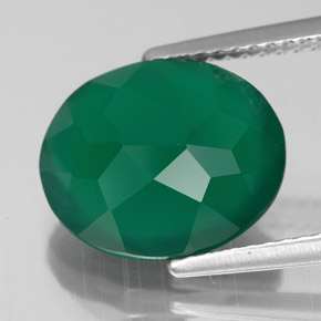 4.42캐럿 천연 그린 아게이트, 투명한, 12.1×10 mm, 투명/반투명