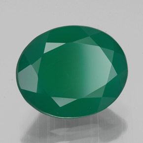 3.75캐럿 천연 그린 아게이트, 투명한, 11.9×9.8 mm, 투명/반투명