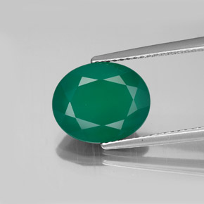 3.65캐럿 천연 그린 아게이트, 투명한, 12.1×10 mm, 투명/반투명