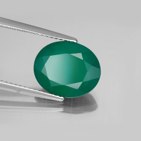 3.65캐럿 천연 그린 아게이트, 투명한, 12.1×10 mm, 투명/반투명