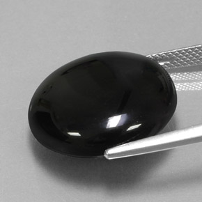 18.29캐럿 천연 검정색 아게이트, 라운드 컷, 18.70 mm, 불투명체