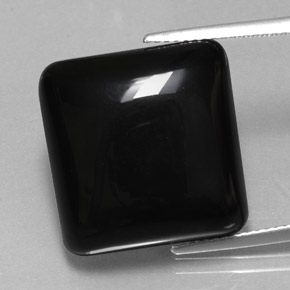 21.98캐럿 천연 검정색 아게이트, 스퀘어, 18.2×17.6 mm, 불투명체