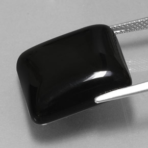 21.98캐럿 천연 검정색 아게이트, 스퀘어, 18.2×17.6 mm, 불투명체