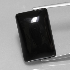 19.22캐럿 천연 검정색 아게이트, 바게트, 20.8×13.9 mm, 불투명체