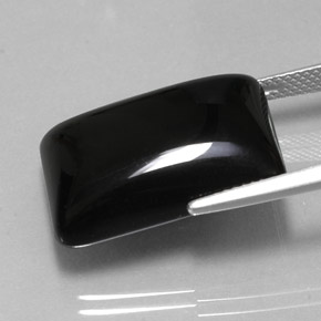 19.22캐럿 천연 검정색 아게이트, 바게트, 20.8×13.9 mm, 불투명체