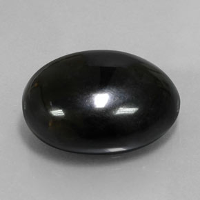 18.59캐럿 천연 검정색 아게이트, 타원형 컷, 18.9×16 mm, 불투명체