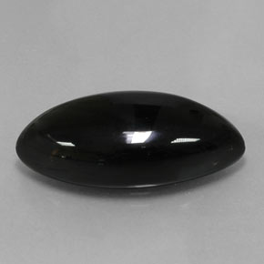20.63캐럿 천연 검정색 아게이트, 마퀴즈, 26.9×13.2 mm, 불투명체