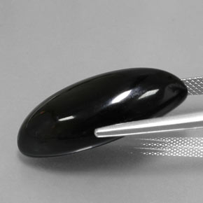 20.63캐럿 천연 검정색 아게이트, 마퀴즈, 26.9×13.2 mm, 불투명체