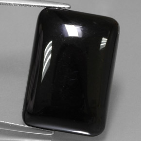 22.39캐럿 천연 검정색 아게이트, 바게트, 22.3×15.5 mm, 불투명체