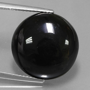15.06캐럿 천연 검정색 아게이트, 라운드 컷, 16.26 mm, 불투명체