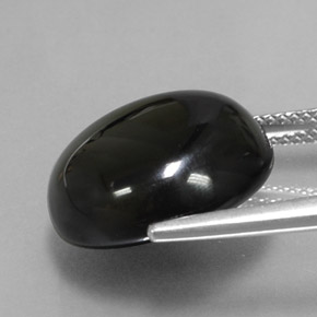 15.06캐럿 천연 검정색 아게이트, 라운드 컷, 16.26 mm, 불투명체