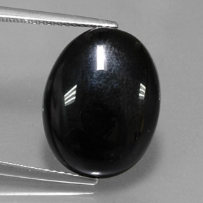 10.17캐럿 천연 검정색 아게이트, 타원형 컷, 17.4×13.5 mm, 불투명체