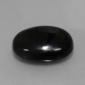 10.17캐럿 천연 검정색 아게이트, 타원형 컷, 17.4×13.5 mm, 불투명체