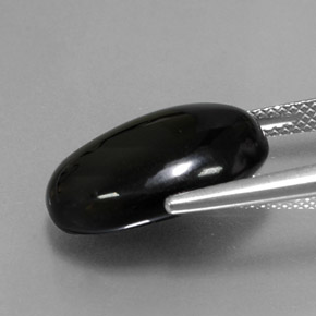 10.17캐럿 천연 검정색 아게이트, 타원형 컷, 17.4×13.5 mm, 불투명체