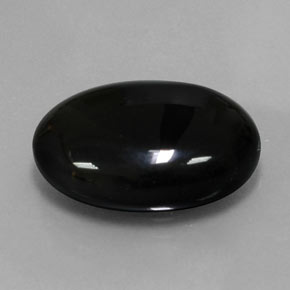 14.26캐럿 천연 검정색 아게이트, 타원형 컷, 19.1×14.9 mm, 불투명체