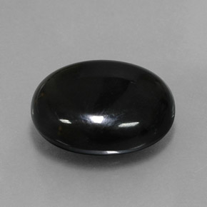 10.40캐럿 천연 검정색 아게이트, 타원형 컷, 15.6×13.9 mm, 불투명체