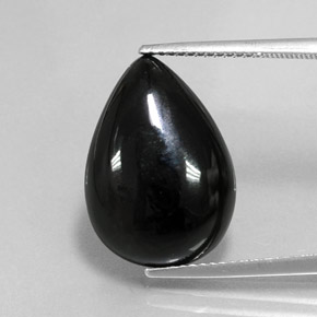 11.73캐럿 천연 검정색 아게이트, 배 모양, 18.8×13.2 mm, 불투명체