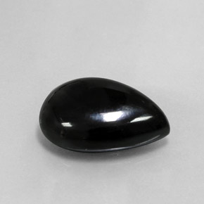 11.73캐럿 천연 검정색 아게이트, 배 모양, 18.8×13.2 mm, 불투명체