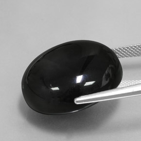 36.81캐럿 천연 검정색 아게이트, 라운드 컷, 21.89 mm, 불투명체