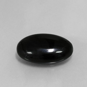 13.65캐럿 천연 검정색 아게이트, 타원형 컷, 20×13.7 mm, 불투명체