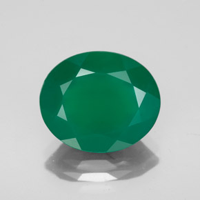 4.24캐럿 천연 그린 아게이트, 투명한, 12.2×10.2 mm, 투명/반투명