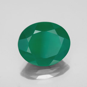 4.24캐럿 천연 그린 아게이트, 투명한, 12.2×10.2 mm, 투명/반투명