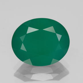 3.97캐럿 천연 그린 아게이트, 투명한, 12.2×10.1 mm, 투명/반투명