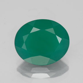 3.78캐럿 천연 그린 아게이트, 투명한, 11.9×10 mm, 투명/반투명