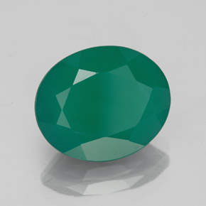 3.78캐럿 천연 그린 아게이트, 투명한, 11.9×10 mm, 투명/반투명