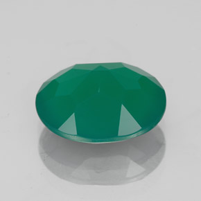 3.78캐럿 천연 그린 아게이트, 투명한, 11.9×10 mm, 투명/반투명