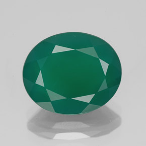 4.10캐럿 천연 그린 아게이트, 투명한, 12.2×10.1 mm, 투명/반투명