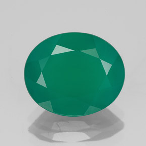 3.96캐럿 천연 그린 아게이트, 투명한, 12.1×10 mm, 투명/반투명