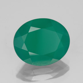 3.96캐럿 천연 그린 아게이트, 투명한, 12.1×10 mm, 투명/반투명