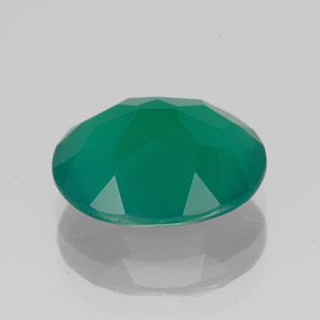 3.96캐럿 천연 그린 아게이트, 투명한, 12.1×10 mm, 투명/반투명