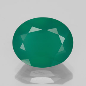 4.35캐럿 천연 그린 아게이트, 투명한, 12.2×10.1 mm, 투명/반투명