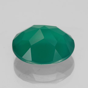 4.35캐럿 천연 그린 아게이트, 투명한, 12.2×10.1 mm, 투명/반투명