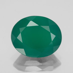 4.42캐럿 천연 그린 아게이트, 투명한, 12.2×10 mm, 투명/반투명
