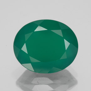 4.46캐럿 천연 그린 아게이트, 투명한, 12.2×10.2 mm, 투명/반투명