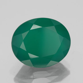 4.46캐럿 천연 그린 아게이트, 투명한, 12.2×10.2 mm, 투명/반투명