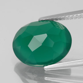 4.46캐럿 천연 그린 아게이트, 투명한, 12.2×10.2 mm, 투명/반투명