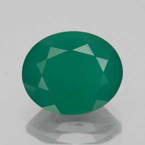 4.55캐럿 천연 그린 아게이트, 투명한, 12.1×10 mm, 투명/반투명