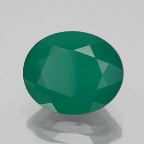 4.55캐럿 천연 그린 아게이트, 투명한, 12.1×10 mm, 투명/반투명