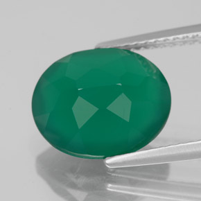4.55캐럿 천연 그린 아게이트, 투명한, 12.1×10 mm, 투명/반투명