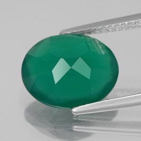 3.75캐럿 천연 그린 아게이트, 투명한, 12.1×10 mm, 투명/반투명
