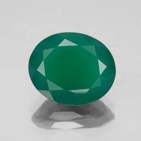 4.13캐럿 천연 그린 아게이트, 투명한, 12.1×10 mm, 투명/반투명