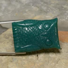 39.61캐럿 천연 딥 그린 아게이트, 멋진 모양, 29.5×20.7 mm, 투명한