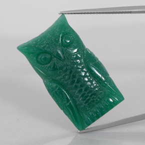 31.38캐럿 천연 그린 아게이트, 멋진 모양, 30×17.3 mm, 불투명체